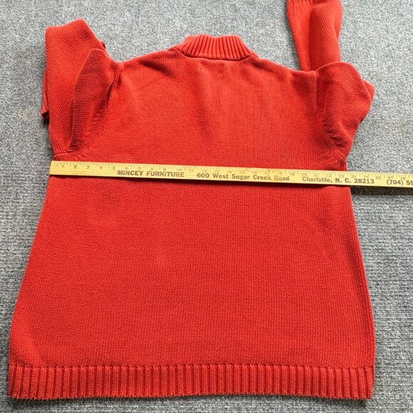 Chaps Sweater Mens XL Orange 1/4 Zip Pullover Jumper Logo Knit Outdoor Autumn - Picture 8 of 14
